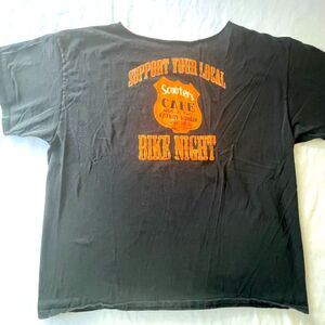 Support Your Local Bike Night Scooters Cafe Black Fatboy Motorcycle T-shirt 2X